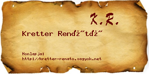 Kretter Renátó névjegykártya